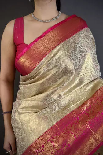 light golden art silk woven art-silk-sarees