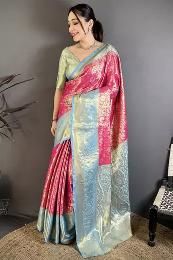 pink art silk woven art-silk-sarees