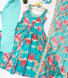 Teal floral printed suit set