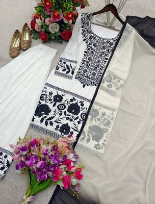 White and black ethnic suit set 2
