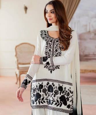 White and black ethnic suit set 3