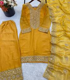 Yellow festive suit set
