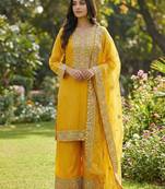 Yellow festive suit set