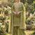 Olive green embroidered suit set