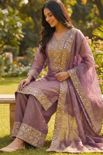Lavender ethnic suit set
