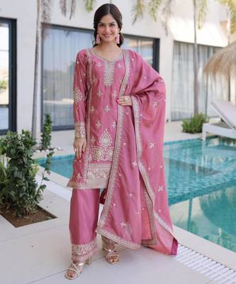Pink festive suit set 1