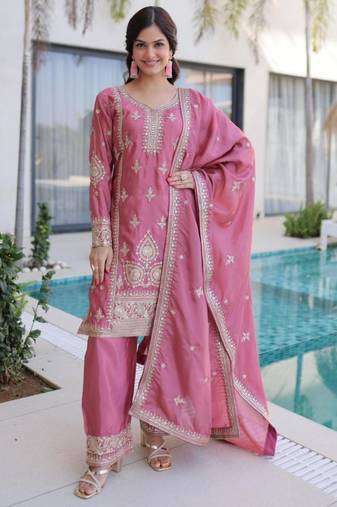 Pink festive suit set