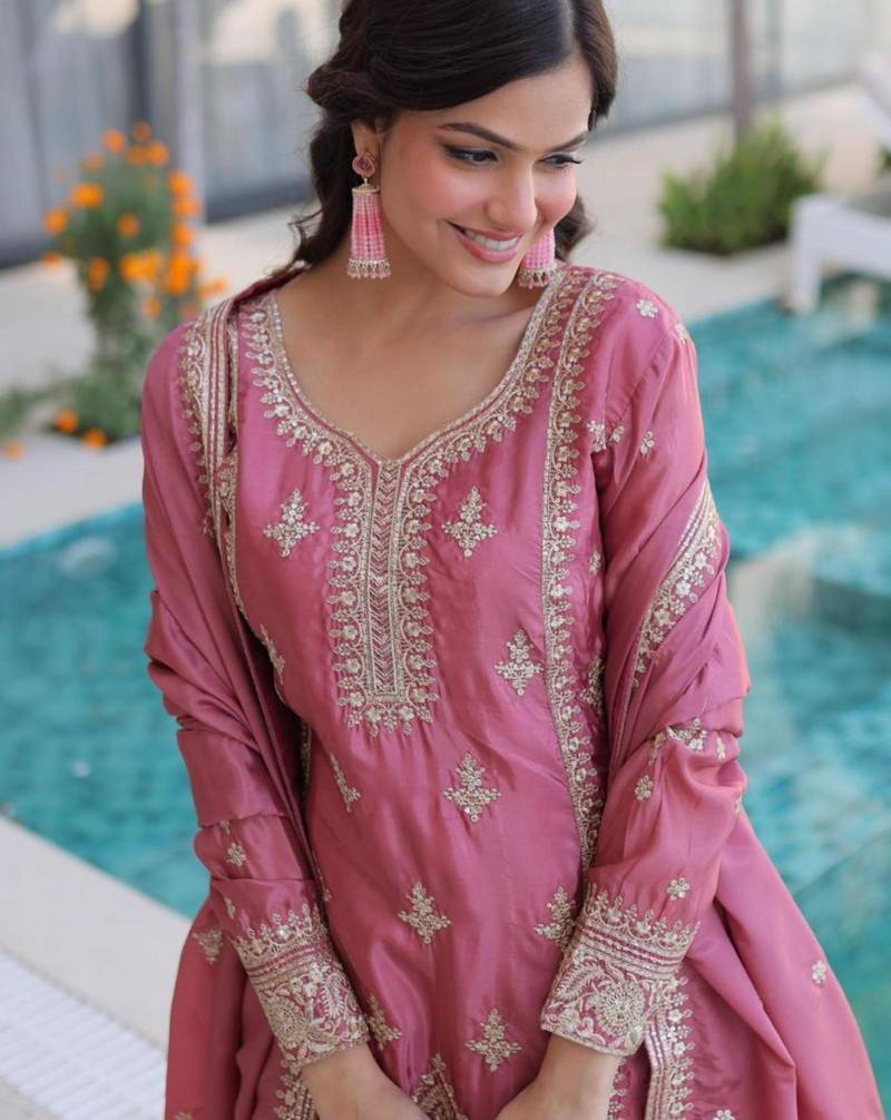 Pink festive suit set