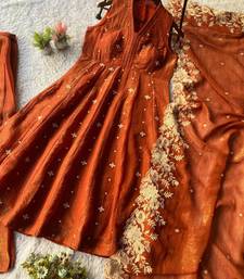 Brown anarkali suit set