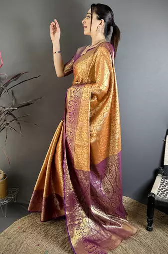 mustard art silk woven art-silk-sarees