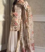 Off-white embroidered suit set