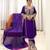 Deep purple heavy embroidered suit