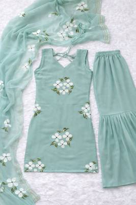 Turquoise sharara set 2