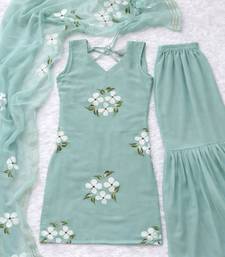 Turquoise sharara set