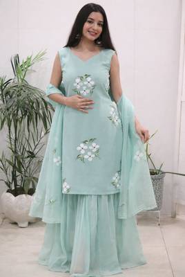 Turquoise sharara set 3