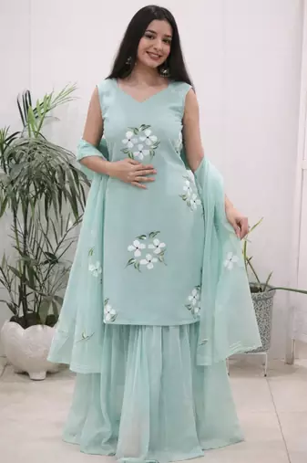 Turquoise sharara set