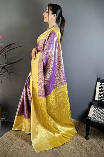 purple art silk woven art-silk-sarees