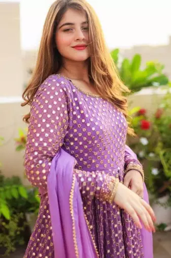 Purple embroidered suit set