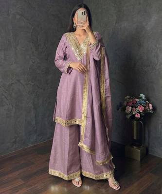 LavandER SILK BLEND FLARED PLAZZO set 1