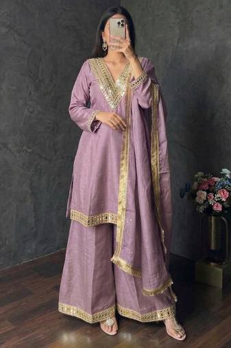 LavandER SILK BLEND FLARED PLAZZO set
