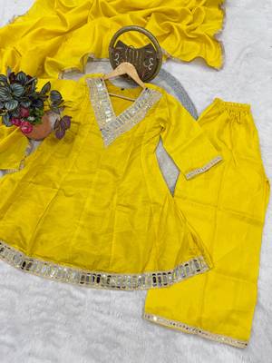 Yellow kurta pant set 2