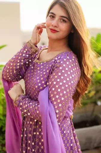 Purple embroidered suit set