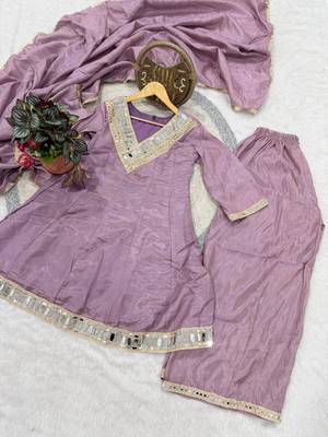 LavandER SILK BLEND FLARED PLAZZO set 3