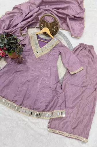 LavandER SILK BLEND FLARED PLAZZO set