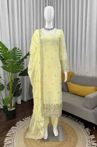 Pastel yellow straight suit set