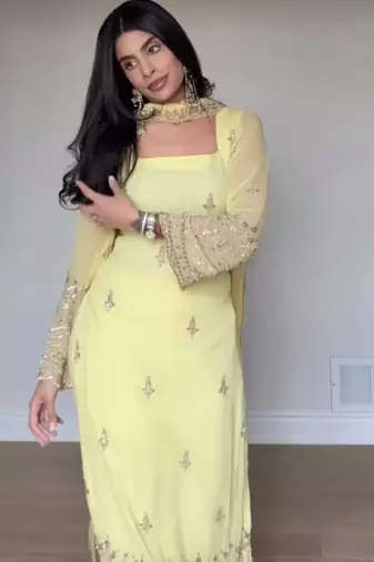 Pastel yellow straight suit set