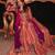 pink silk blend anarkali suit set with embroidery work