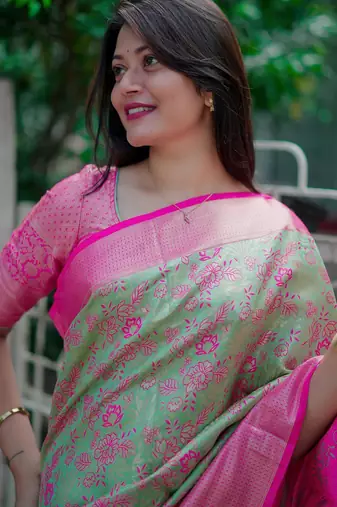 green art silk woven art-silk-sarees