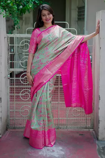 green art silk woven art-silk-sarees