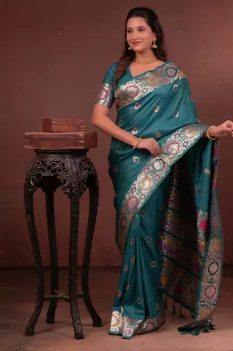 green art silk woven art-silk-sarees