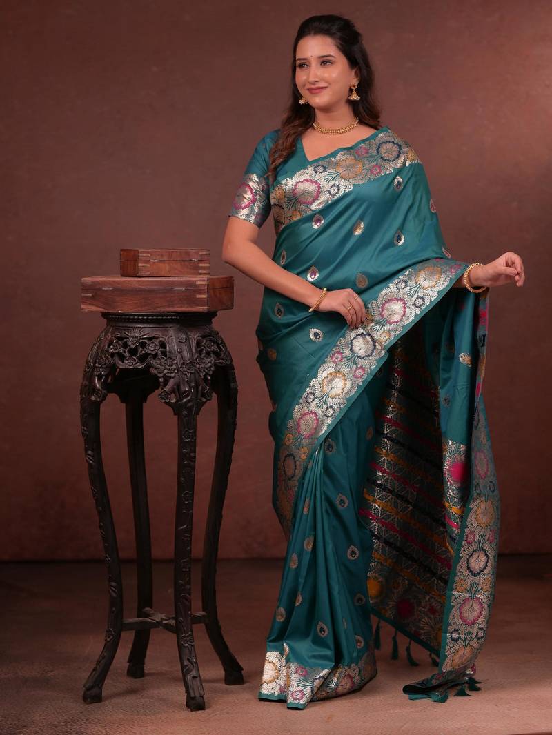 green art silk woven art-silk-sarees