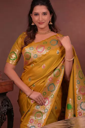 yellow art silk woven art-silk-sarees