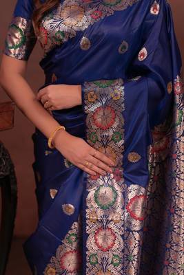 dark blue art silk woven art-silk-sarees 5