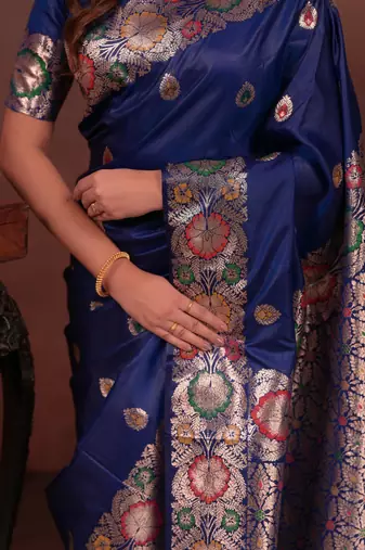 dark blue art silk woven art-silk-sarees