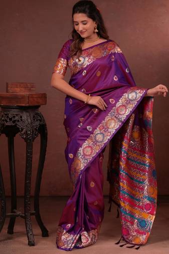 purple art silk woven art-silk-sarees
