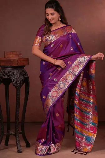 purple art silk woven art-silk-sarees