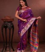 purple art silk woven art-silk-sarees