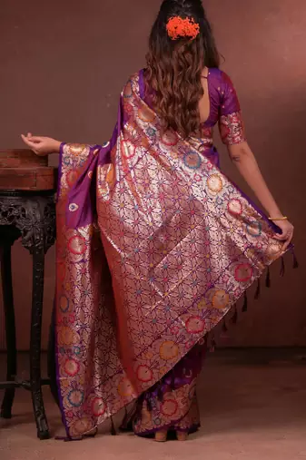purple art silk woven art-silk-sarees