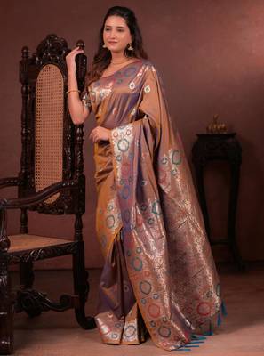 brown art silk woven art-silk-sarees 1