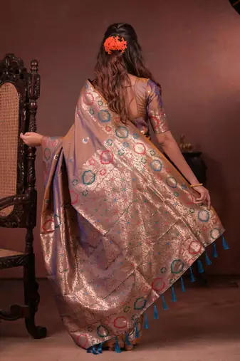 brown art silk woven art-silk-sarees