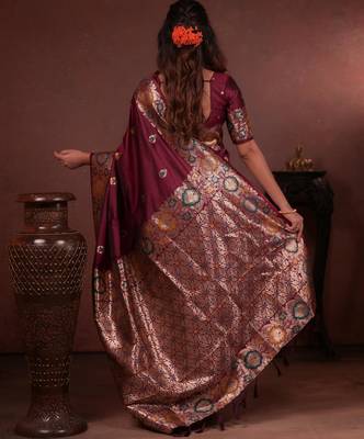 maroon art silk woven art-silk-sarees 4