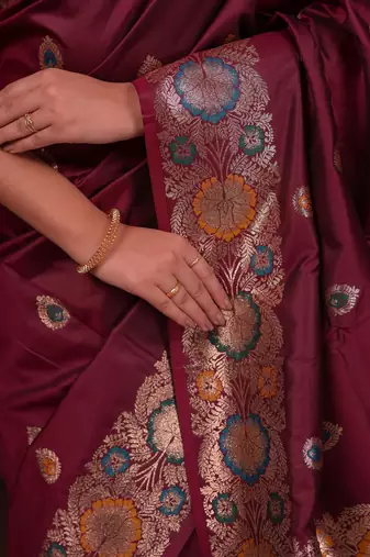 maroon art silk woven art-silk-sarees