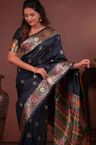 black art silk woven art-silk-sarees