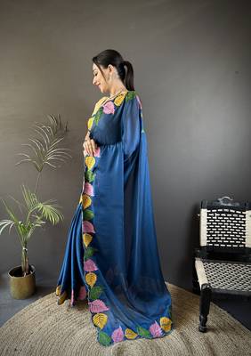 dark blue art silk embroidered art-silk-sarees 3