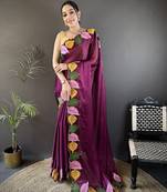 wine art silk embroidered art-silk-sarees