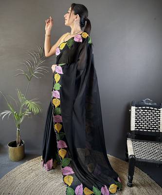 black art silk embroidered art-silk-sarees 2